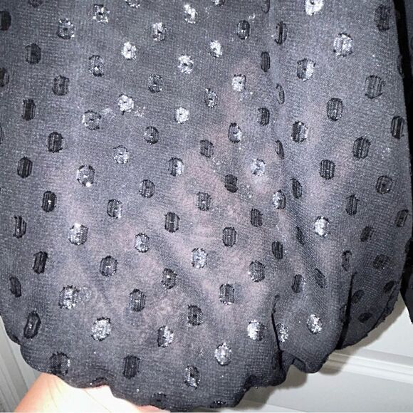 New, Lane Bryant Swiss Dot Balloon Hemline Faux Wrap Sheer Blouse Top - Picture 3 of 6